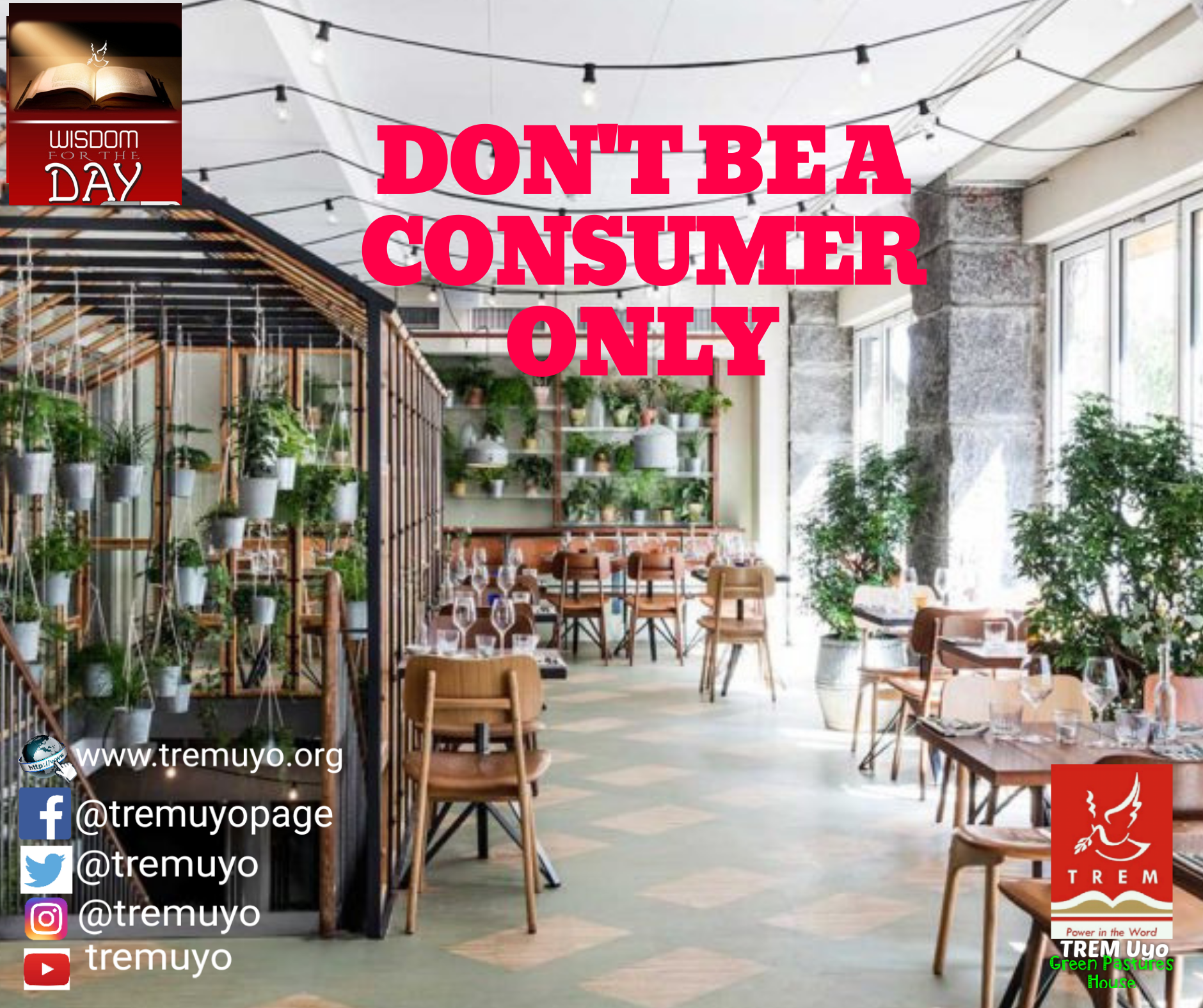 DON’T BE A CONSUMER ONLY